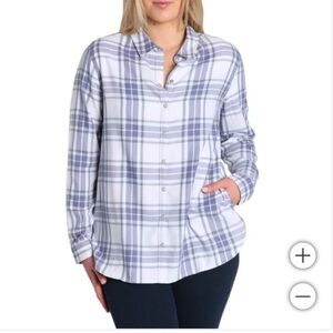 JACHS Girlfriend purple and White Checkered Button Down Shirt